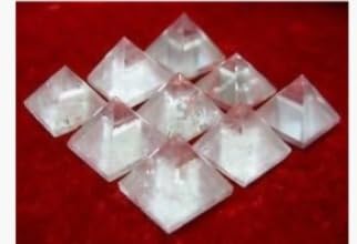 9 Clear Quartz Gemstone Mini Pyramids Crystal Healing Reiki Feng Shui Gift Home Wellness Bagua