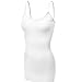 Emmalise Clothing Women's Basic Casual Plain Long Camisole Cami Top Tank, White, Small