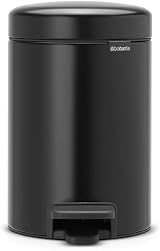 Brabantia Newicon Pedal Bin 3 L Matt Black with Plastic Inner Bucket