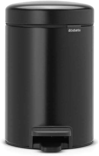 Brabantia Newicon Pedal Bin 3 L Matt Black with Plastic Inner Bucket