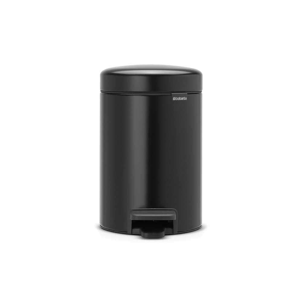 Brabantia 113321 Pedal Bin Newicon with plastic inner Bucket, Matt Black - 3 L