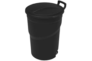 32-Gallon Wheeled Outdoor Trash Can – Black Large Garbage Bin with Lid and Handle, Heavy Duty Mobile Waste Container, Yard, P