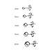 Silverline Jewelry Ball Earrings 5 Pair Set 316L Surgical Stainless Steel Round Ball Stud Earrings for Women Men Teen Girls Teen Boys, Silver