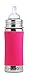 Pura Kiki 11oz/325ml Stainless Steel Infant Bottle w/Sleeve, Anti-Colic, 100% Plastic-Free, MadeSafe Certified, Medical-Grade Silicone, Medium-Flow Nipple, for Babies 3 Months & Up - Pink