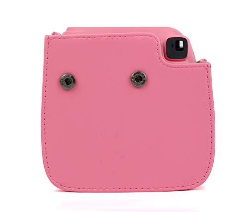 DKEnjoy Compatible Fuji Instax Mini 8/8+/9, PU Leather Camera Case Bag with Adjustable Strap for Fujifilm Instax Mini 8/8+/9 Instant Film Camera (Pink)