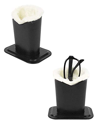 [2 PACK], JAVOedge Soft Plush Lining (White, Gray) Eyeglass Stands holder Case For Desks Or Nightstands - Thumbnail 4