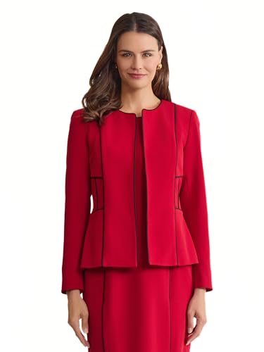 Kasper Women's Open-Front Corded Trim Blazer