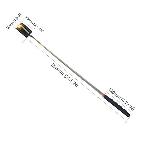 Telescoping Inspection Mirror LED Warm Lighted Flexible - 360 Swivel for Extra Viewing Dead Angle, Line of Sight Obstacle Area