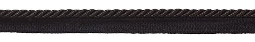 DÉCOPRO 12 Yard Value Pack of 3/16 inch (.5cm) Basic Trim Lip Cord, Style# 0316S Color: Black - K9 (36 Ft / 11M)