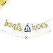 Boats N Hoes Gold Glitter Banner for Funny Nautical Theme Birthday/Bachelorette Party Anchor Cruise Banner Decorations