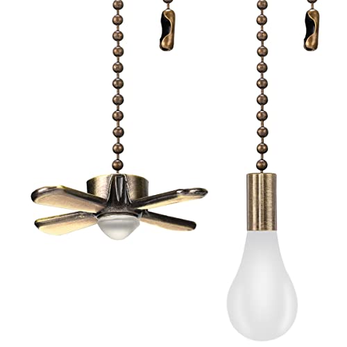 SmoTecQ Ceiling Fan Pull Extension Chain with Recognizable Fan and Bulb
