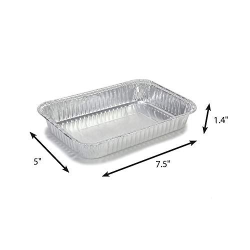 Set of 30 Disposable Aluminum Replacement BBQ Grill Tray Grease Catch Pans Liner Foil for Weber All-Purpose Summit Drip Pan, 7.5" x 5"