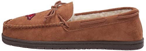 FOCO NCAA Arkansas Razorbacks Mens College Team Logo Moccasin Slippers, Tan, Small (7-8)