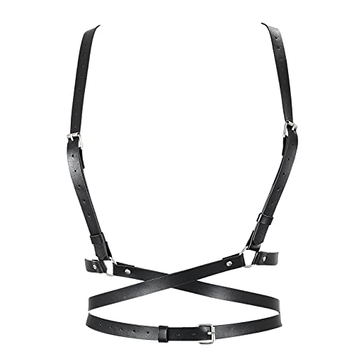 Women\'s Body Harness Vest, Punk Leather Waist Belts for Cosplay Dress up