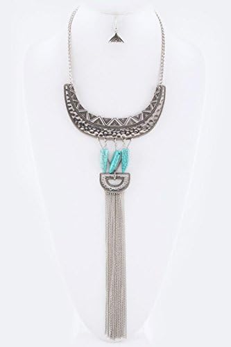 Chic Chelsea Urban Tribe Statement Necklacer Set (Silver)