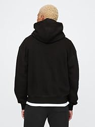 GAP mens Logo Fleece Hoodie True Black V2 L