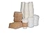 CucinaPrime 100 Pack Paper Coffee Hot Cups WHITE with Travel Lids and Sleeves - 12OZ