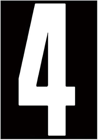 Amazon バイク レース用 ゼッケンナンバーステッカー Lサイズ ホワイト 4 バイク用ステッカー デカール 車 バイク