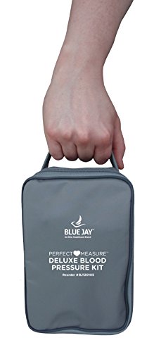 Blue Jay Perfect Measure Deluxe Large Digit Arm Blood Pressure Kit - Blood Pressure Measuring Kit, Adult BP Meter, 2 Arm Cuffs, AC Adapter Charger, Professional Diagnostic Device. Health Monitors