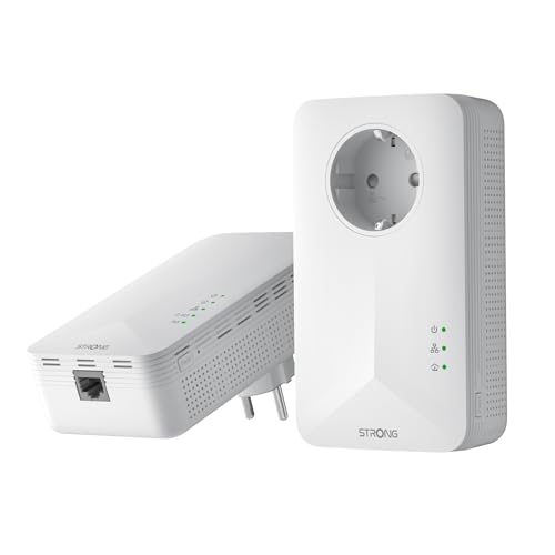 AV1000 Powerline Adapter Set mit Steckdose, Dualband WLAN AC1200 Mbit/s, HomePlug AV2 Powerline Ethernet Erweiterung, Gigabit LAN Ports, Plug & Play, Energiesparmodus (POWERL1000WFDUOEUV2)