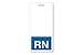RN Badge Buddy- RN Vertical Hospital ID Badge Buddy with Blue Background by Alliance ID