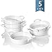 Sweese 507.001 Porcelain Ramekins, 5 Ounce Ramekins for Baking, Round Creme Brulee Dish with Double Handle-Set of 6 - White