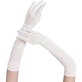 Specell Womens Stretchy Sheer Gloves Pure Mulberry Silk Elbow Length Wedding Bridal Evening Opera Elastic Silk Gloves