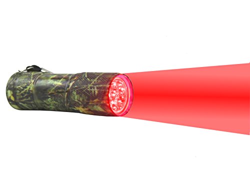 Woodland camo 9-led flashlight - red led
