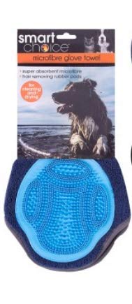 Smart Choice Microfibre Glove Towel for Dogs (Blue)