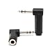 Ancable 2-Pack 1/4" 6.35mm Right Angle Stereo Male Plug to 1/4" 6.35mm Stereo Female Jack Audio Adapter