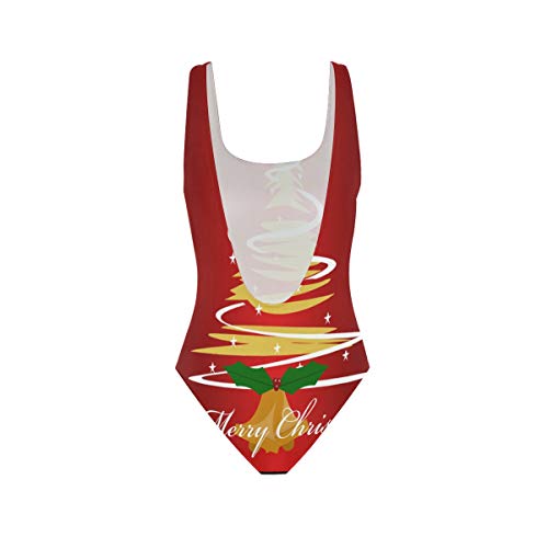 lightly Swimsuits for Women Sexy One Piece Bikini Merry Christmas Desktop Wallpaper Bathing Suits Swimwear Size:L