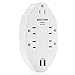BESTTEN 3.1A Dual USB Wall Outlet Surge Protector, 5-Outlet Extender, 15A/125V/1875W, ETL Listed, White