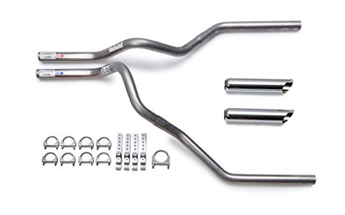 Tailpipe-Only Mandrel-Bent Dual Truck Exhaust Kit with Chrome Tips - Thumbnail 4