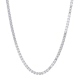 1.7mm Solid 925 Sterling Silver Box Chain Italian Crafted Necklace + Microfiber Jewelry Polishing Cloth