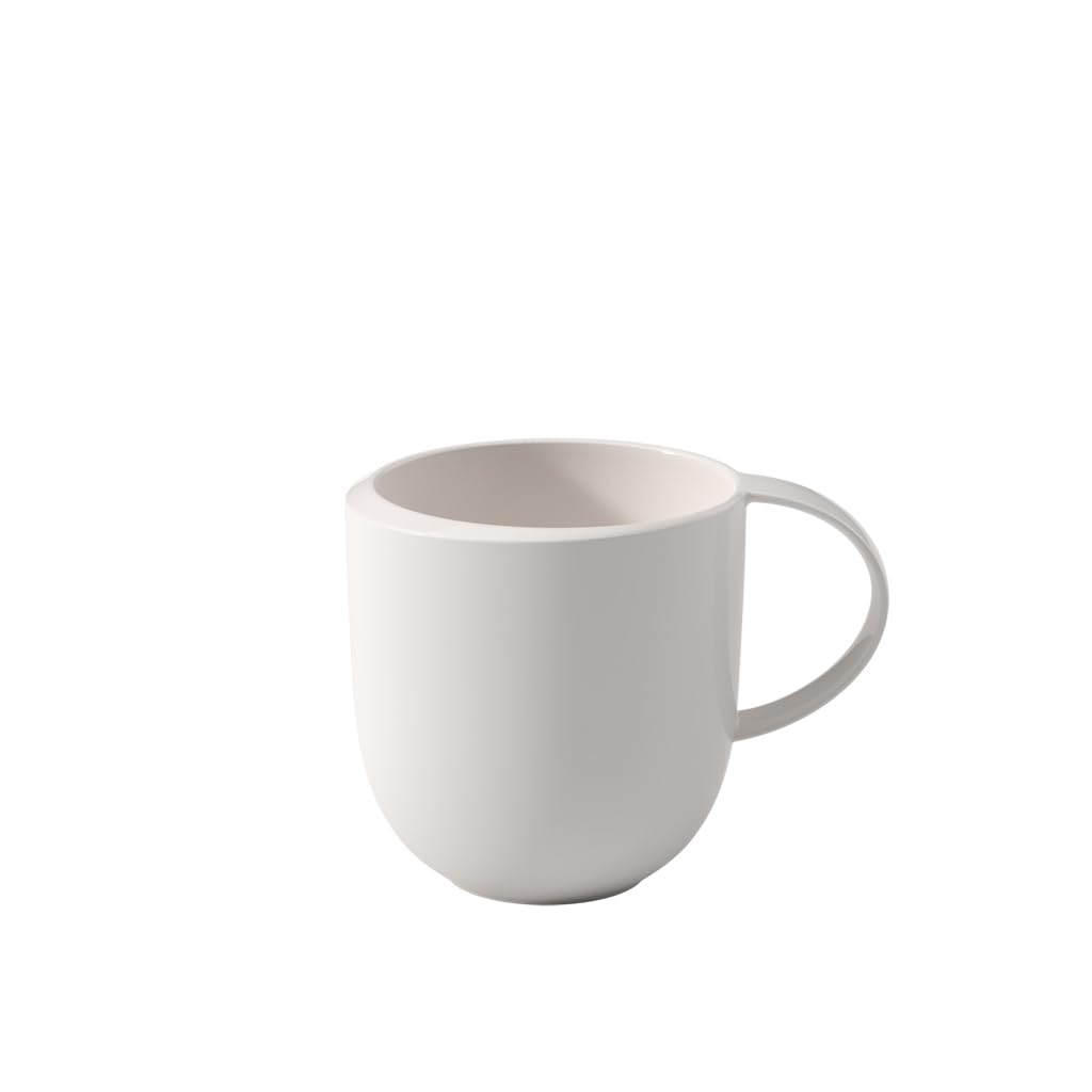 Villeroy & Boch – NewMoon mug with handle, modern cup for tea and coffee, 310 ml, Premium Porcelain, white, dishwasher-safe, 1 piece (1 pack).