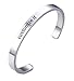 PJ Personalized Stainless Steel Customs Engraving Mantra Message Name Inspirational Cuff Bangle Bracelets Gift