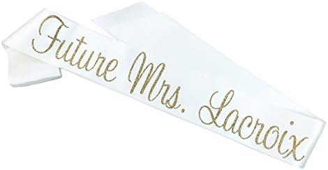 Personalized Future Glitter Mrs Sash (White)