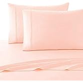 Linenwalas 800 Thread-Count Pure Cotton Bed Sheets 4pc Queen Size Peach Color Sheet Set-Long Staple Combed Cotton Yarns Luxury Sateen Weave,fits Mattress Upto 16" deep Pocket.