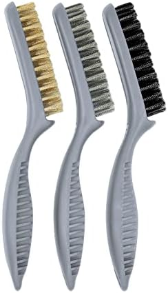 3PC Cleaning Brush Set Stainless Steel Brass Nylon Dust Paint Rust
