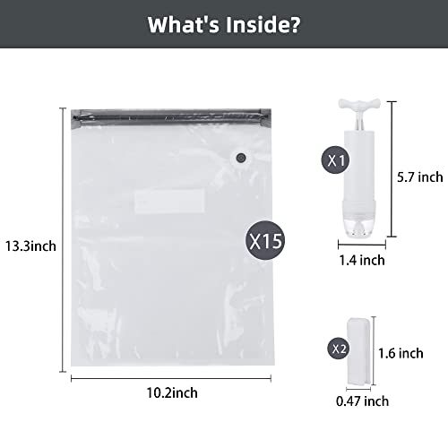 Sous Vide Bags Set 2022 Upgrade 15 PCS Gallon Size Vacuum Zipper Bags