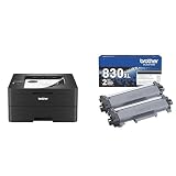 Brother HLL2460DW Printer and TN830XL 2-Pack Black High Yield Toner