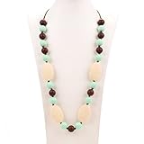 Consider It Maid Silicone Teething Necklace for Mom to Wear - FREE E-BOOK - BPA FREE and FDA Approved - Utopia (Chocolate/Mint/Navajo White)