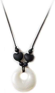 Baby Teething Necklace for Mom, Silicone Teething Beads, 100% BPA Free Teether ( Black and White) By Trendzy Dezigns