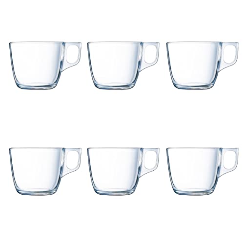 Luminarc New Set 6 Mugs Breakfast Mugs Glass Coffee for Microwave 22cl