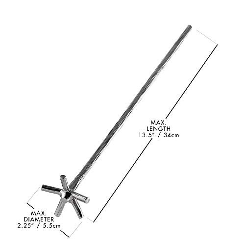 Piña Barware Swizzle Stick Stirrer - Stainless Steel with Handmade Wood-Grain Finish (One Swizzle Stick)