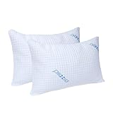 Plixio Bamboo Shredded Memory Foam Bed Pillows for Sleeping 2 Pack – Hotel Quality Hypoallergenic Firm Cooling Gel Pillow (King Size)
