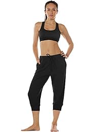 icyzone French Terry Jogger Lounge - Pantalones capri para mujer