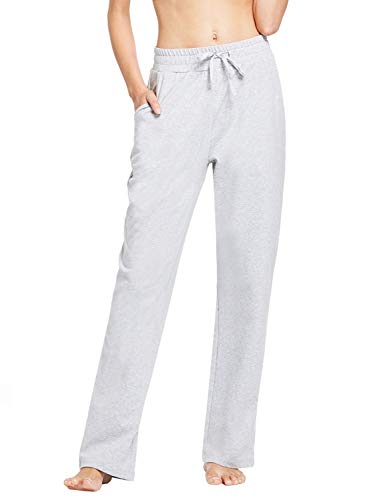 BALEAF Women's Active Yoga Sweatpants Slight Fleece Straight Open Bottom Leg Lounge Sweat Pants Work - //coolthings.us