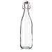 Set of 4-33.75 Oz Giara Glass Bottle with Stopper Caps, Carafe Swing Top Bottles with Airtight Lids for Oil, Vinegar, Beverages, Liquor, Beer, Water, Kombucha, Kefir, Soda, By California Home Goods
