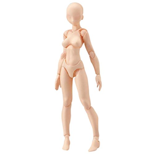Action Figure Model, Uranny Mannequin 2.0 Body Kun Doll Body-Chan Male Female PVC Action Figure DX Set with Accessories Kit (Skin-color, Women)